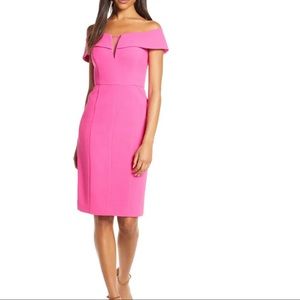 VINCE CAMUTO - Off The Shoulder Crepe Sheath Dress